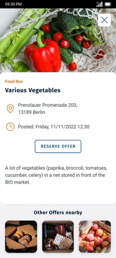 Mockup for Social good app - Offer