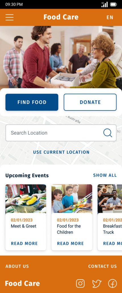 Social good app - Responsive website mobile