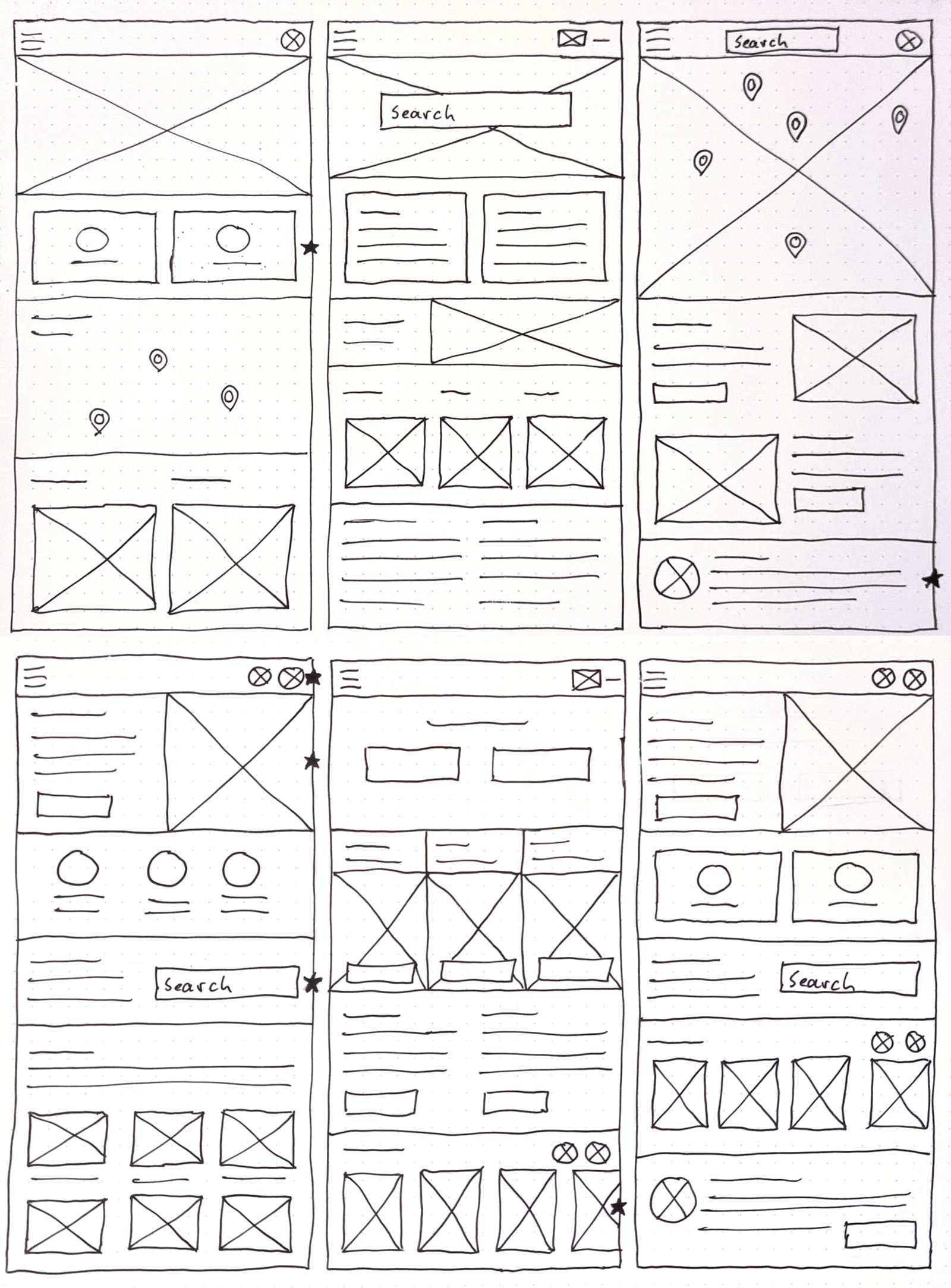 Wireframes for Social good app
