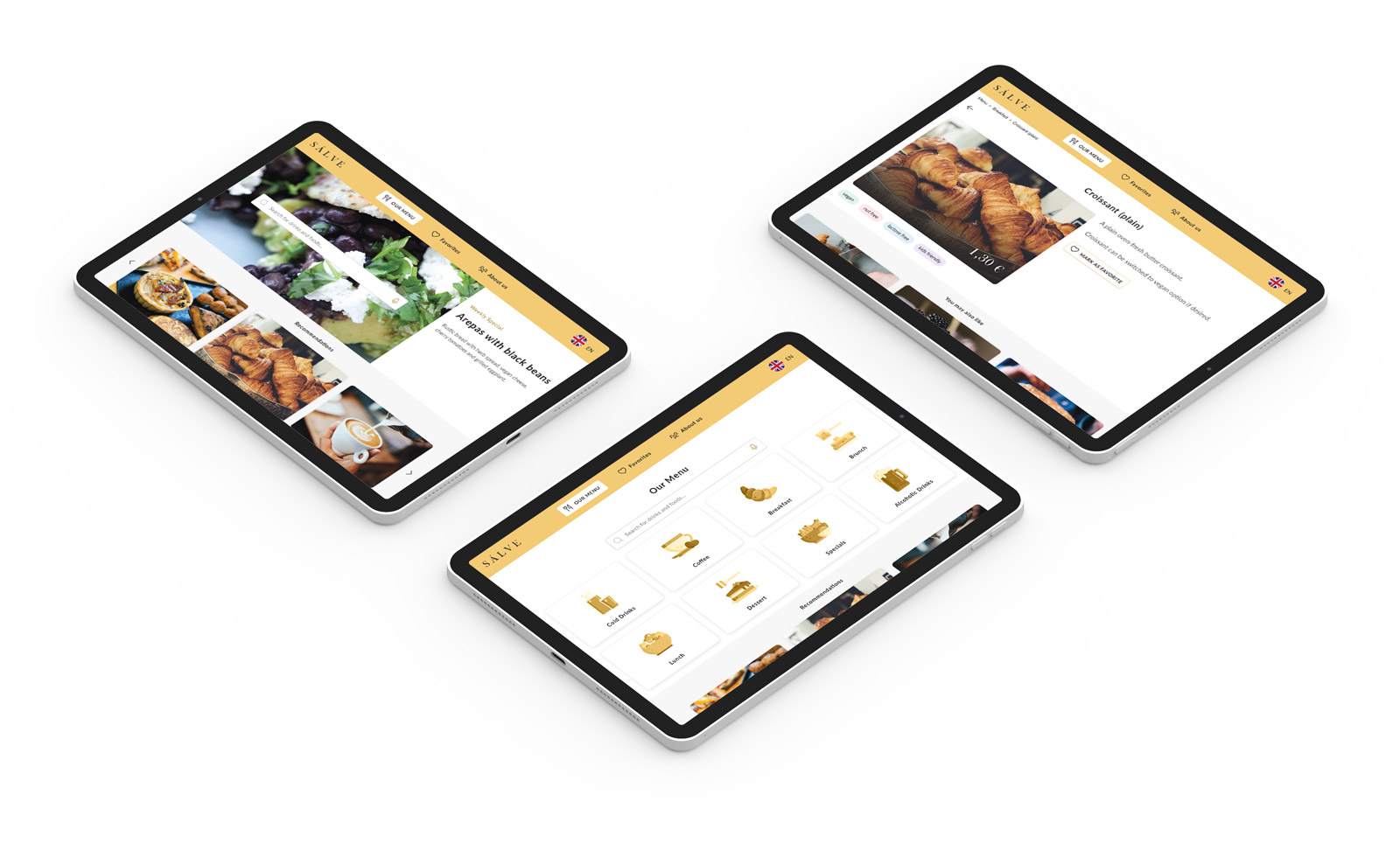 Food Menu App - Website Mockups