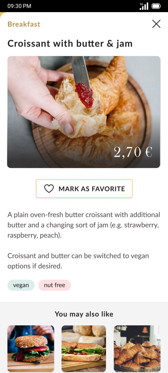 Mockup for Food menu app - Product